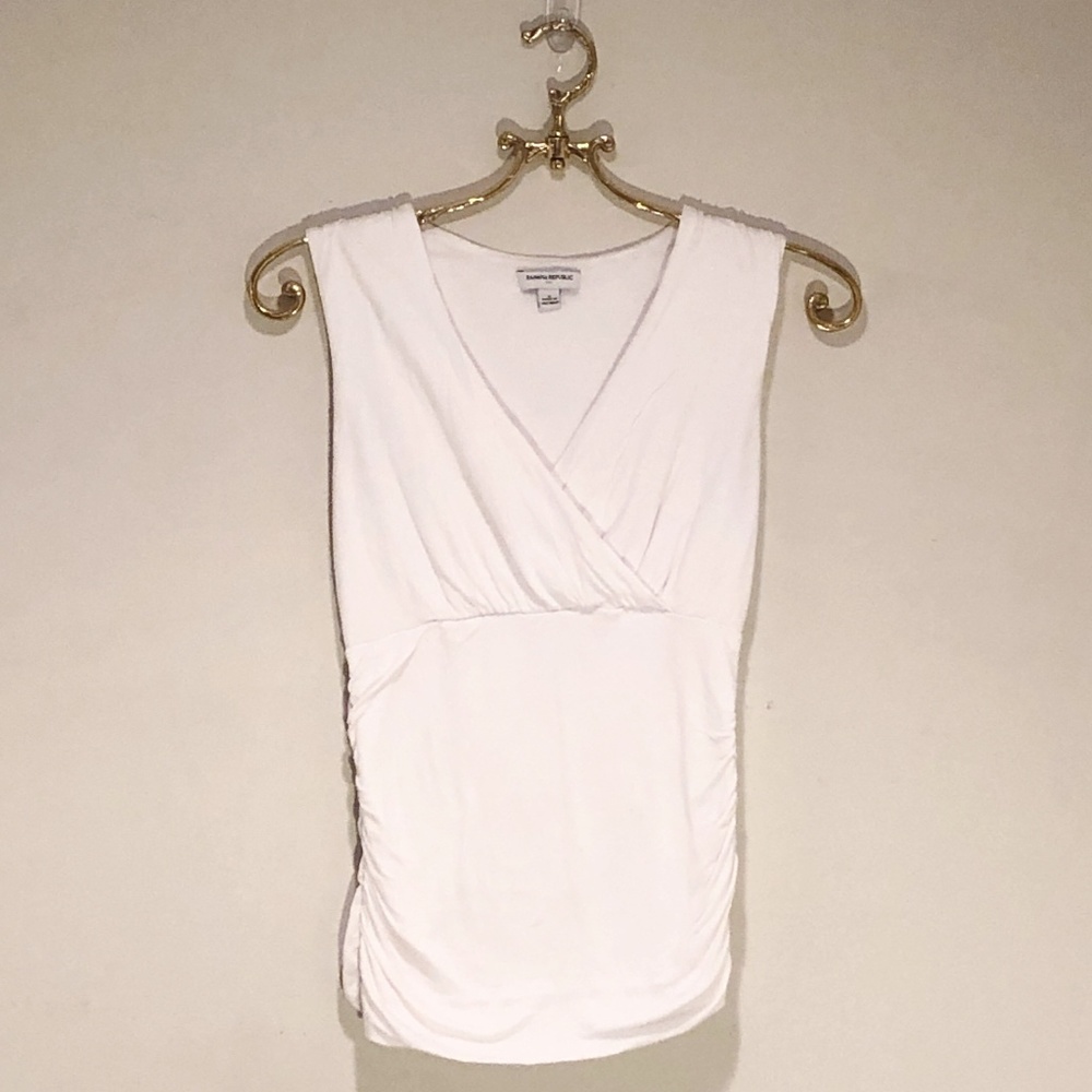 Banana Republic White Sleeveless Top